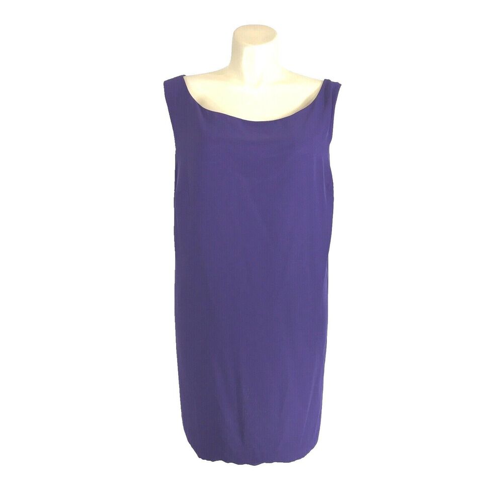LanTing Bride Plus‎ Size Top Shell Dark Purple Lined Shift Long Blouse